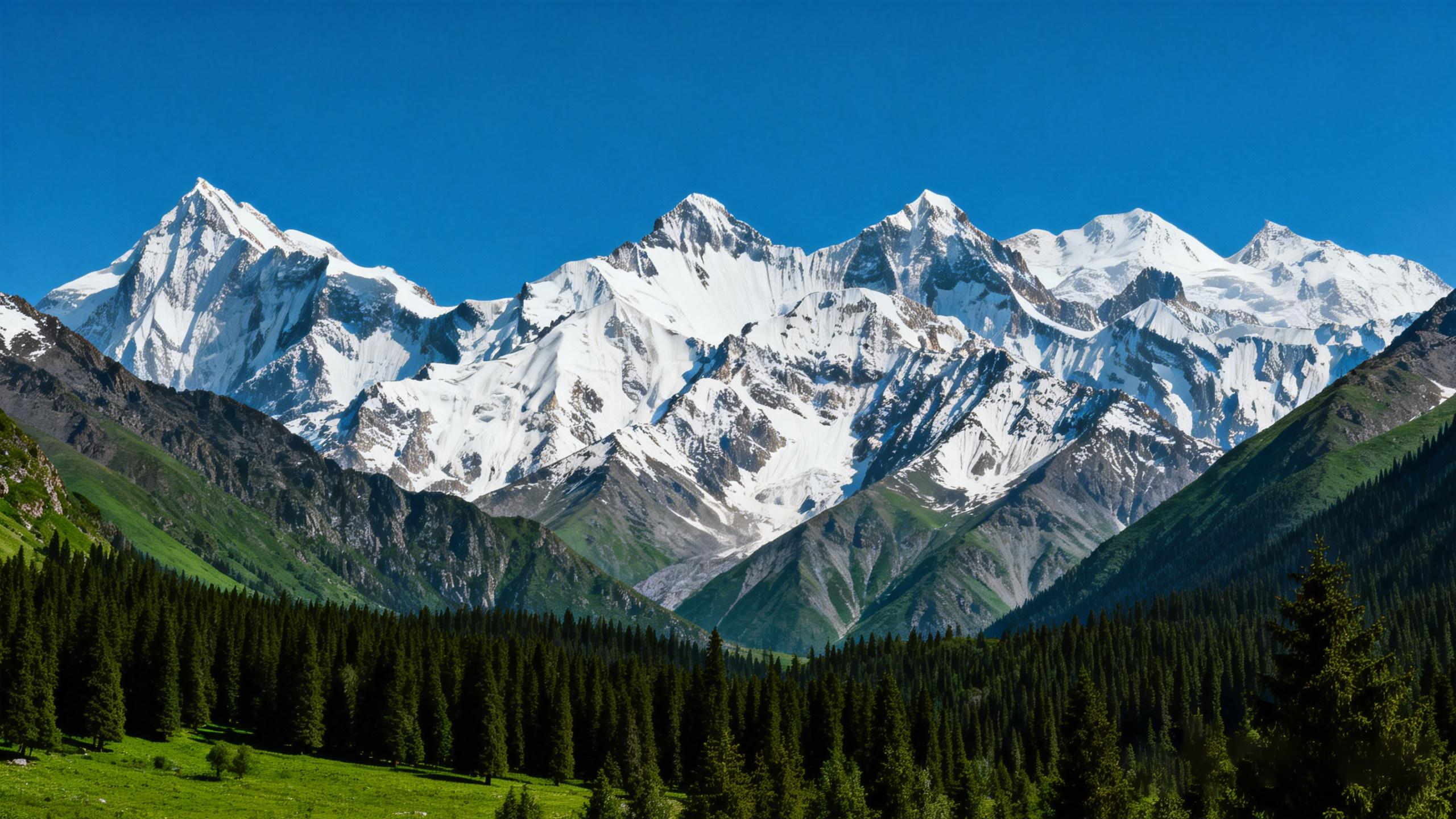 Snow mountains in Kazakhstan