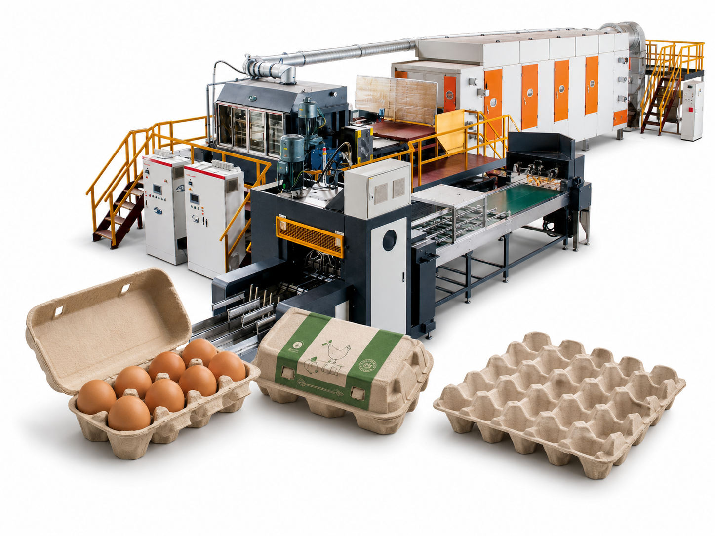 EC egg box production line with retail egg boxes